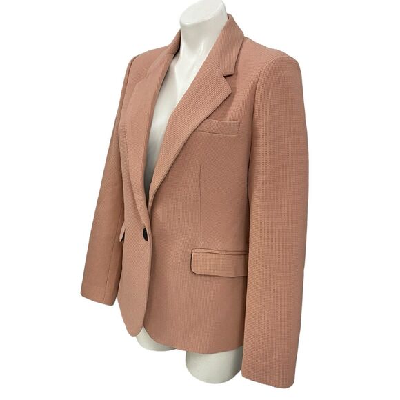 Philosophy Blazer Womens Size 6 Rose Taupe Textured Knit Work Office Jacket - Picture 6 of 16